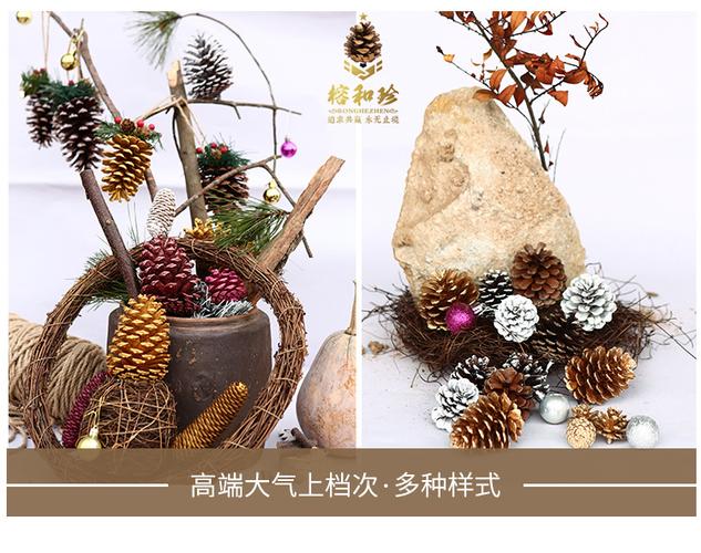 天然松果 美国松 本地松 油松果 大林头 松花 松果工艺品_越洋百货